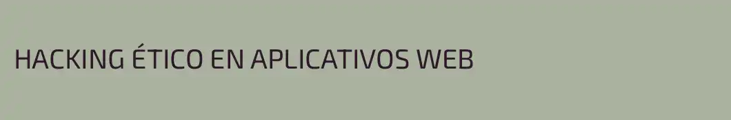 HACKING ÉTICO EN APLICATIVOS WEB